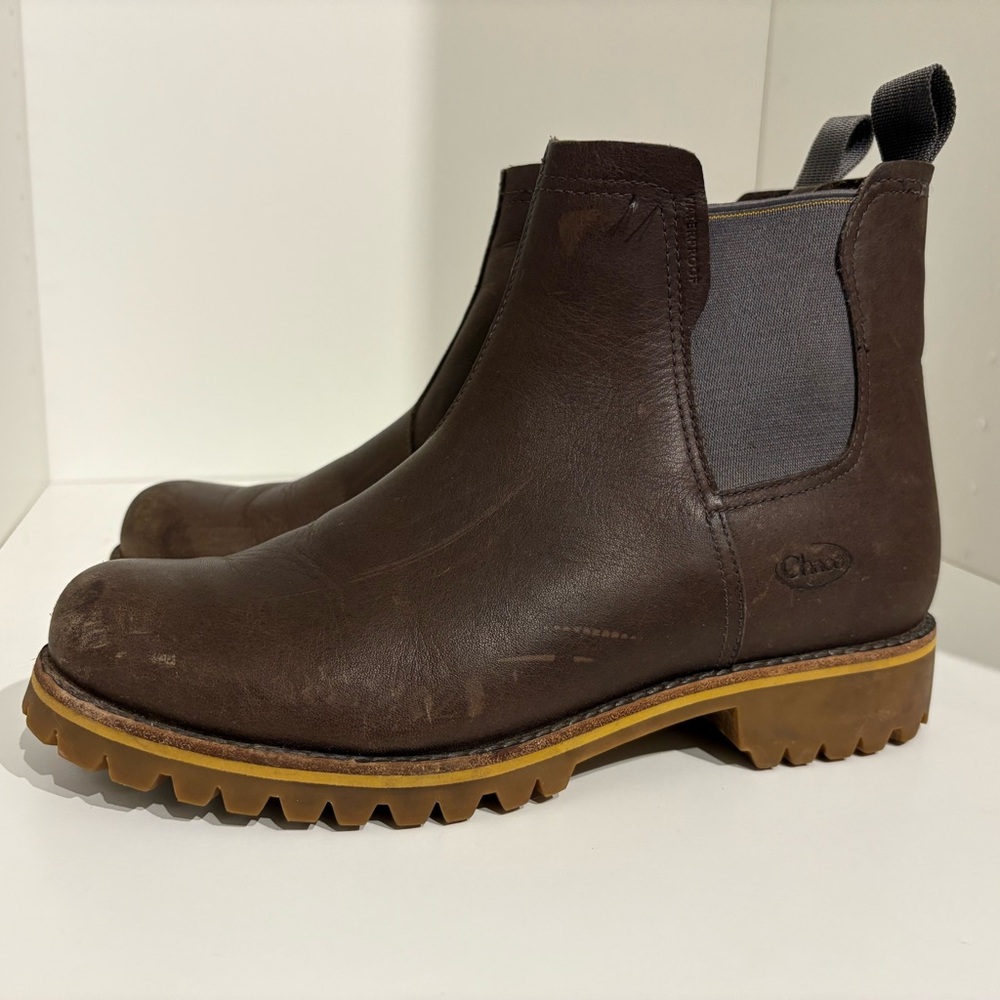 Chaco Brown Leather Fields Chelsea Boots